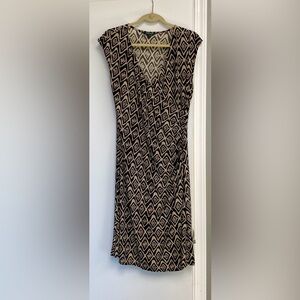 Lauren by Ralph Lauren geometric print faux-wrap dress